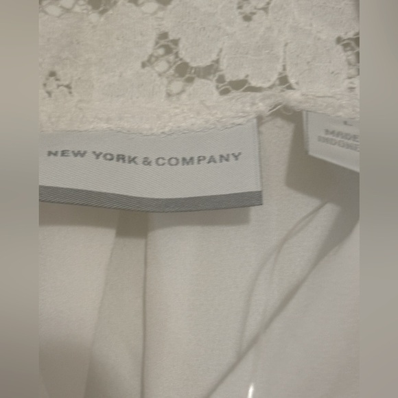 New York & Company White Lace Button up Shirt - Picture 5 of 5